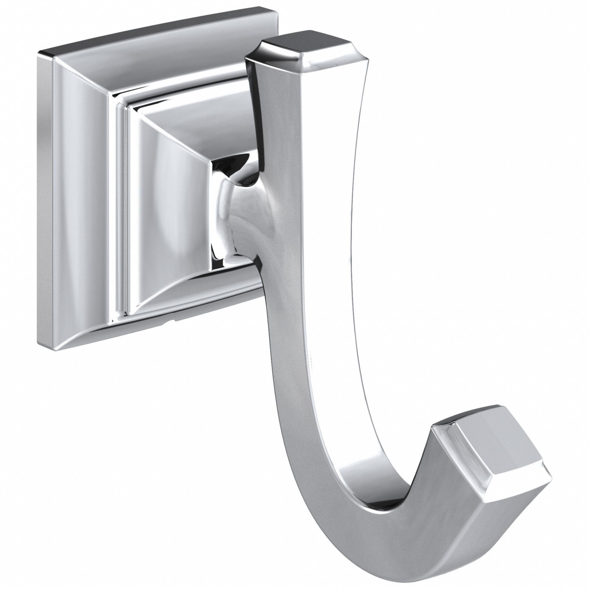 Bathroom Hook: 7455210.002, 1 Hooks, Metal, Polished, 2 1/4 in Base Dia, Wall