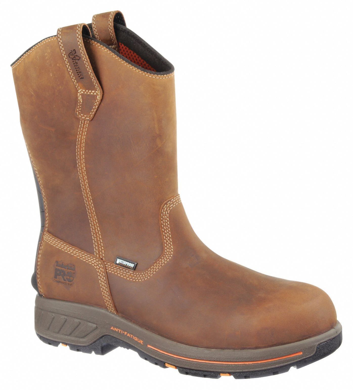 Wellington Boot: Men's, Size 7, M, Brown, Composite Toe Cap, Removable Insole