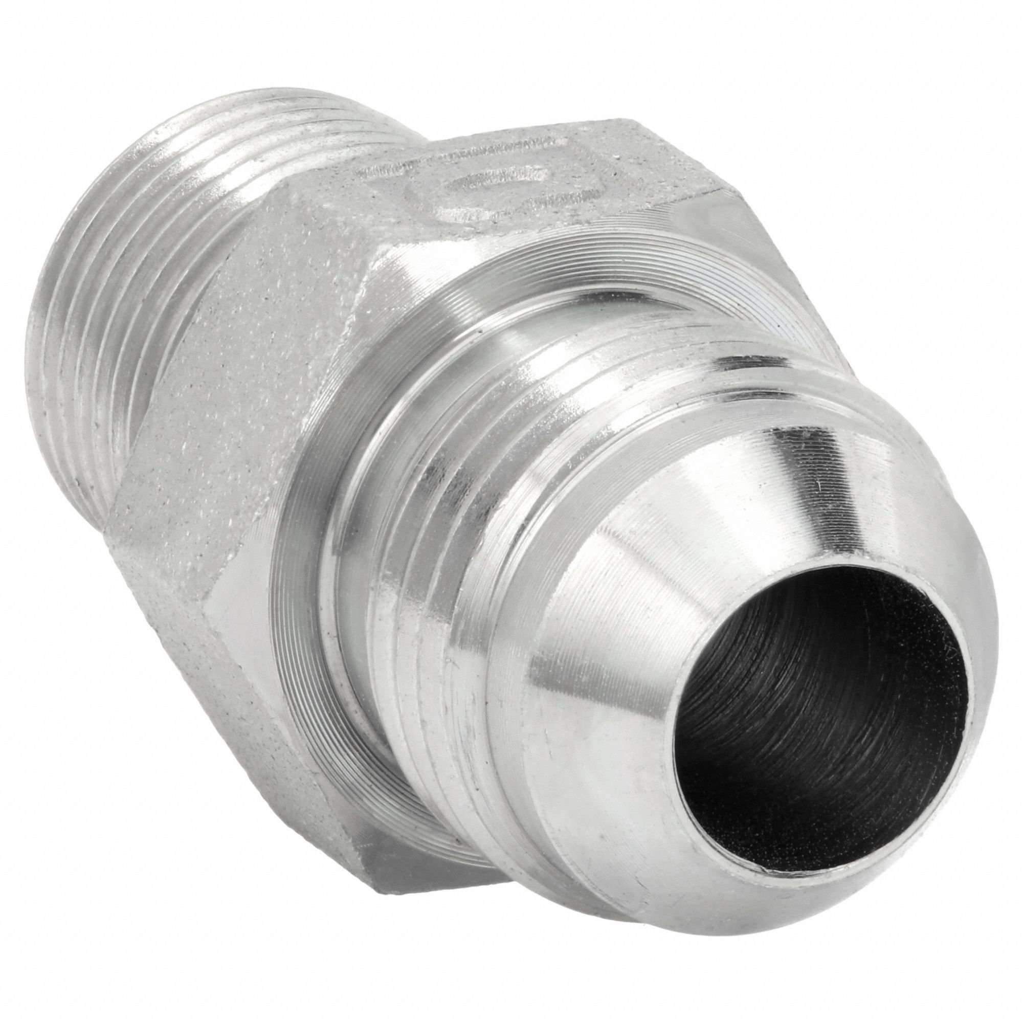 Hydraulic Hose Adapter: 1/2 in x 1/4 in Fitting Size, Male x Male, JIC x BSPT, Rigid, Straight