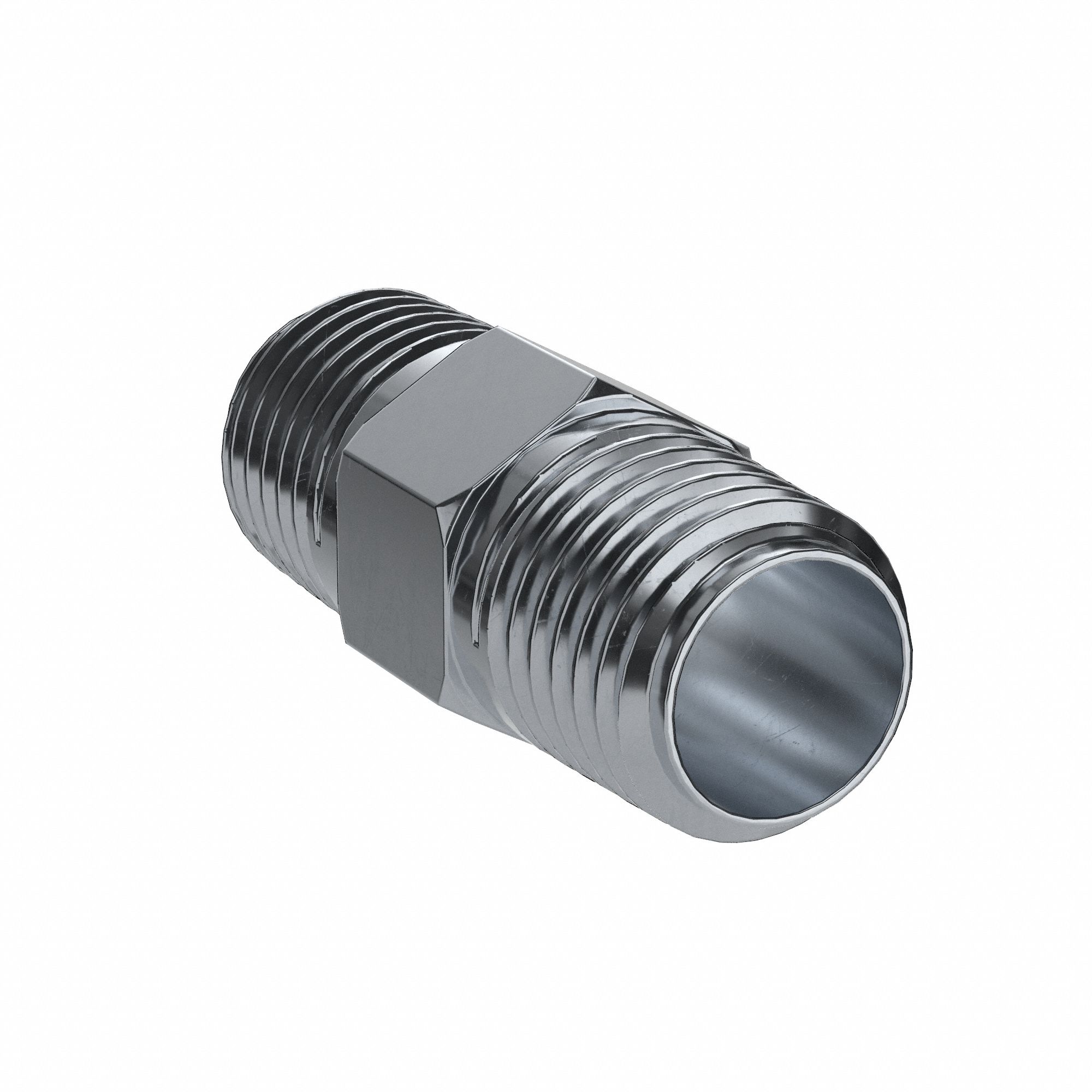 Hydraulic Hose Adapter: 1/2 in x 3/8 in Fitting Size, Male x Male, BSPT x BSPT, Rigid, Straight