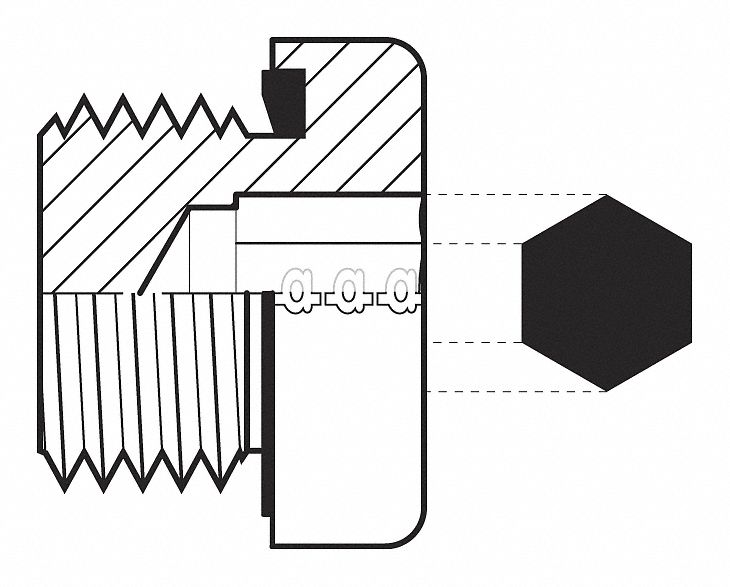 Hydraulic Hose Adapter: Carbon Steel, 3/4 in Fitting Size, 4, 000 psi Max. Working Pressure @ 70 F