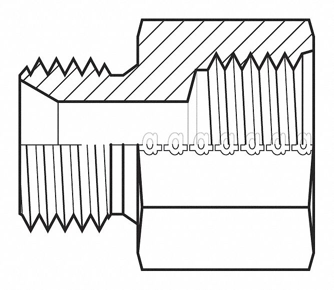 Hydraulic Hose Adapter: 1/2 in x 1/2 in Fitting Size, Female x Male, ORB x BSPP, Rigid, Straight