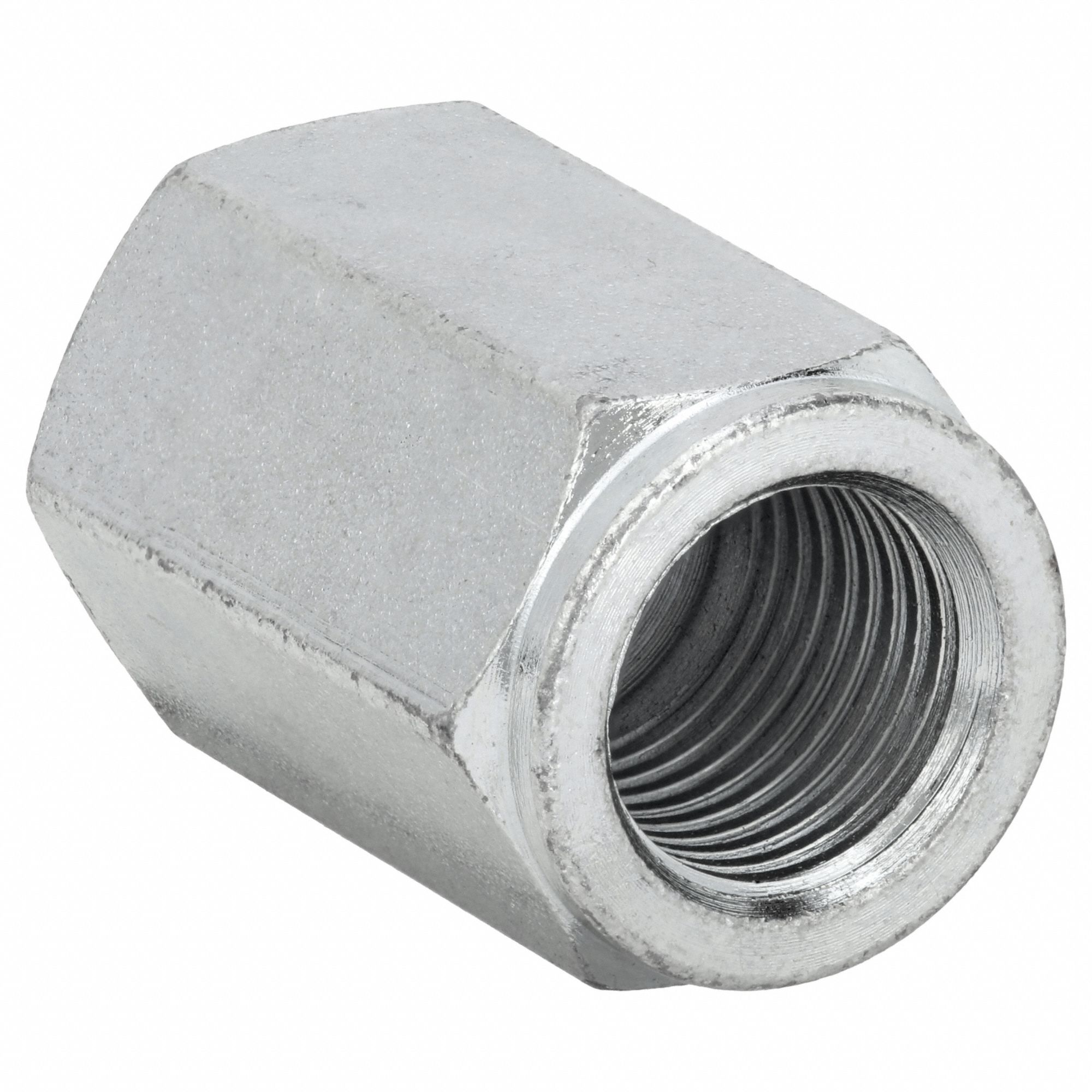 Hydraulic Hose Adapter: 1/2 in x 1/2 in Fitting Size, Female x Female, BSPT x NPT, Rigid, Straight
