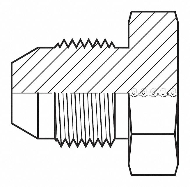Hydraulic Hose Adapter: Carbon Steel, 18 mm Fitting Size, 4, 000 psi Max. Working Pressure @ 70 F