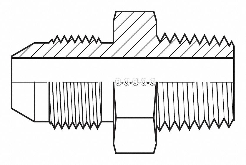 Hydraulic Hose Adapter: 16.00 mm x 1/4 in Fitting Size, Male x Male, Metric x BSPT, Rigid, Straight