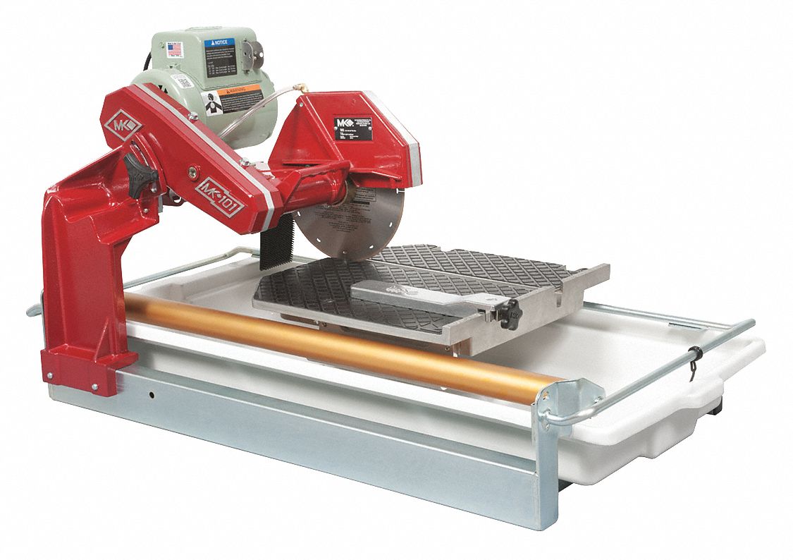 Tile Saw: Wet, 3 in Max. Cutting Dp, 12.6 A Current, 120, Rip Guide/Water Pump