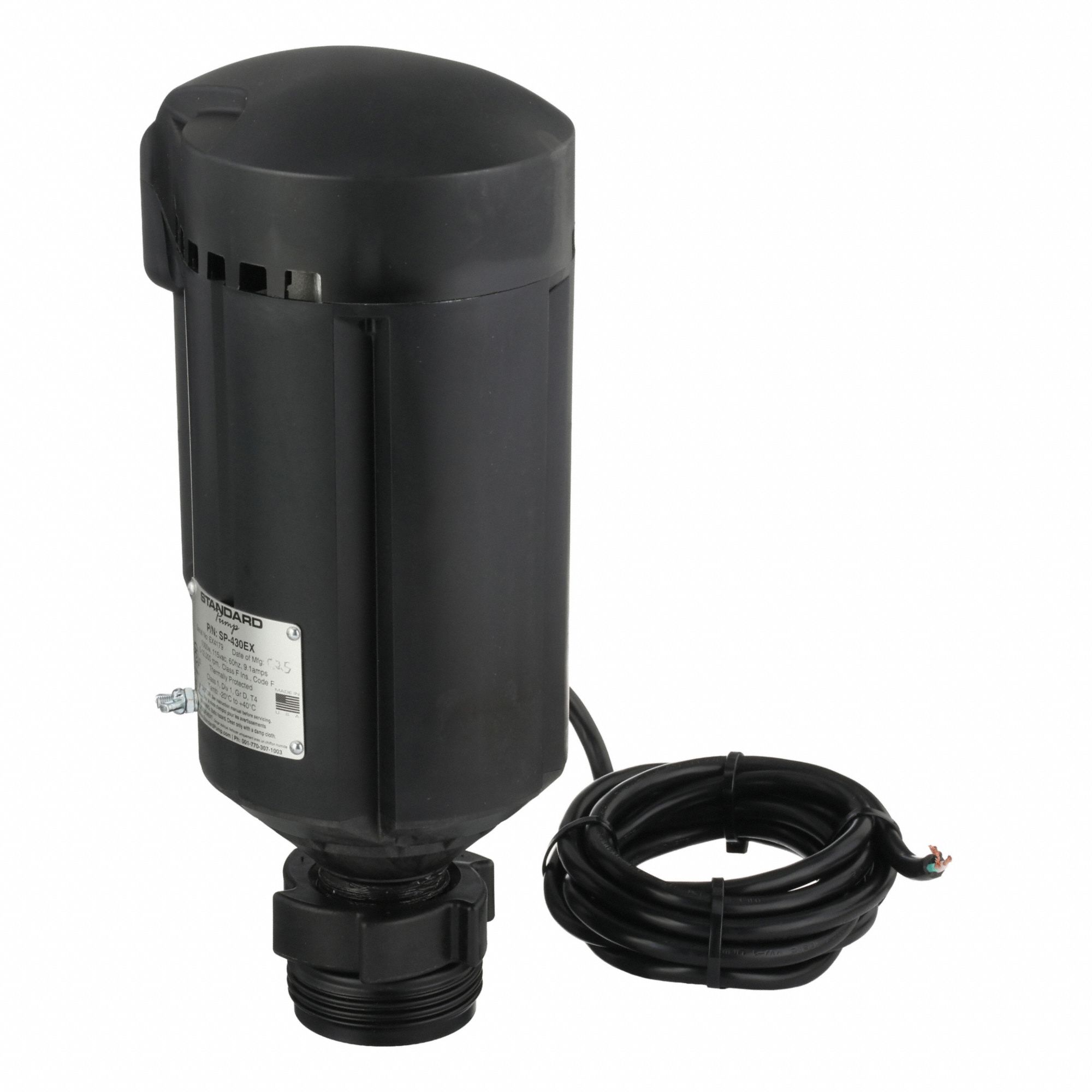 Electric Drum Pump Motor: Corded Electric, 1 hp HP, 110 V AC, Aluminum/Nylon