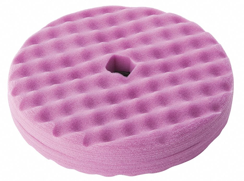 Finishing Pad: Pad, Unthreaded Center Hole, Foam, 8 in Outside Dia, Purple, 2, 000 RPM Max Speed