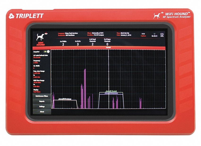 TRIPLETT, Portable RF Spectrum Analyzer, 0 dBm Amplitude Setting Max
