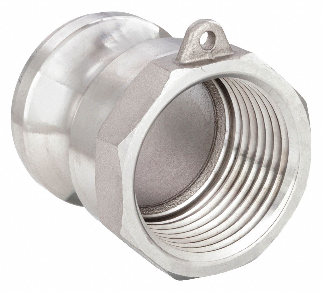 CAM & GROOVE ADAPTER: 1 IN COUPLING, 1 IN -11-½ THREAD, 1 21/32 IN L, FNPT