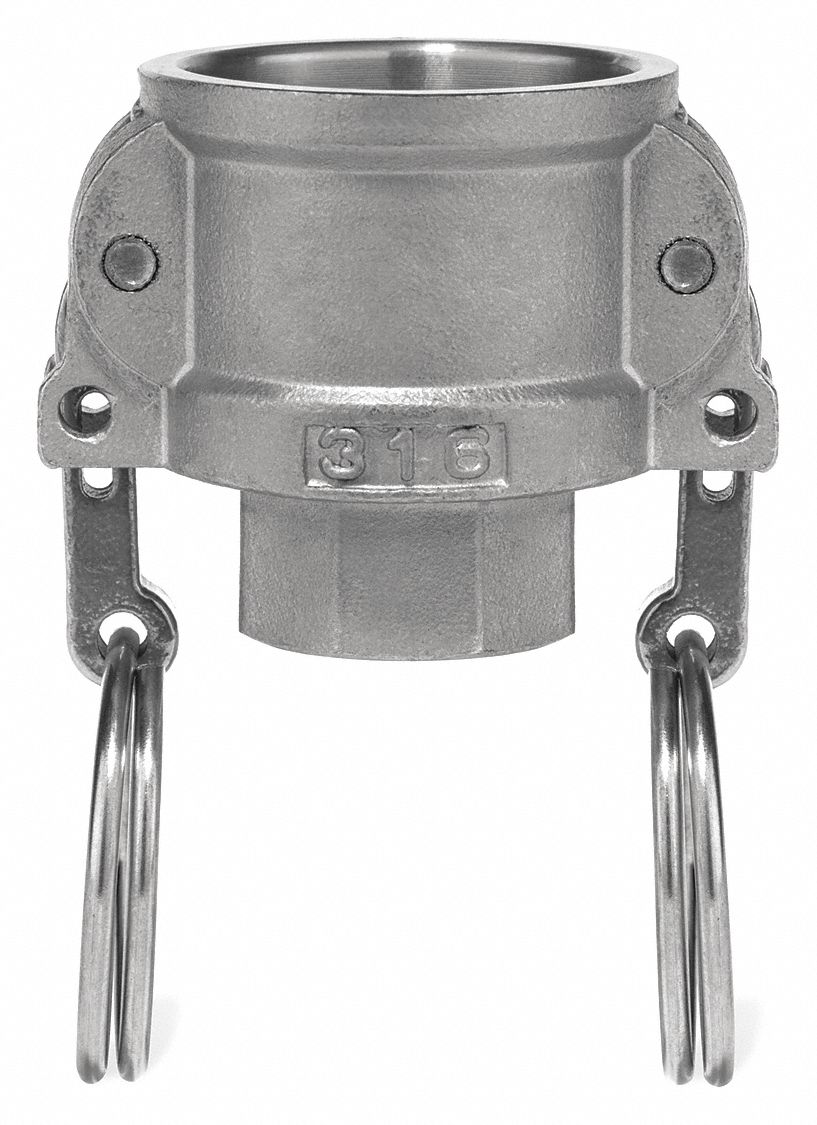 CAM AND GROOVE COUPLING, 2 IN, 316 STAINLESS STEEL/BUNA-N, 250 PSI