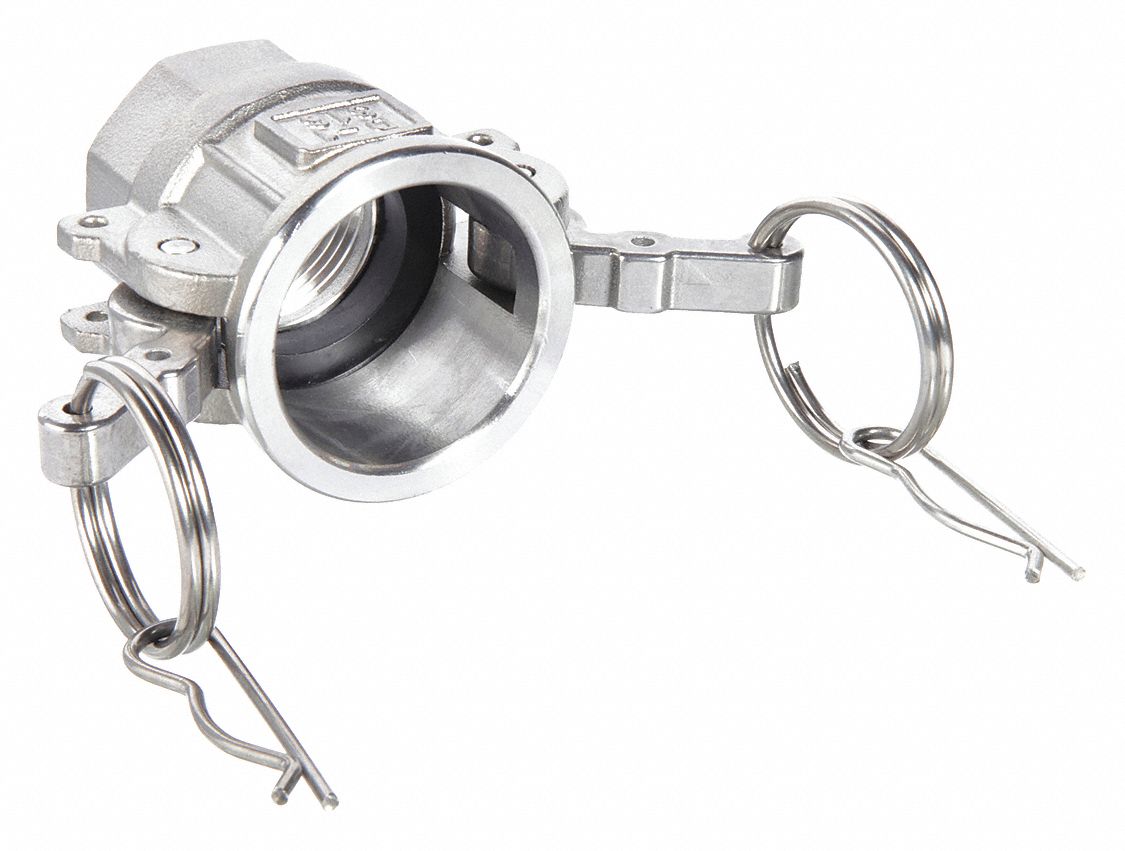 CAM & GROOVE COUPLING: ½ IN COUPLING, ½ IN -14 THREAD, 47.5 MM OVERALL LG, FNPT