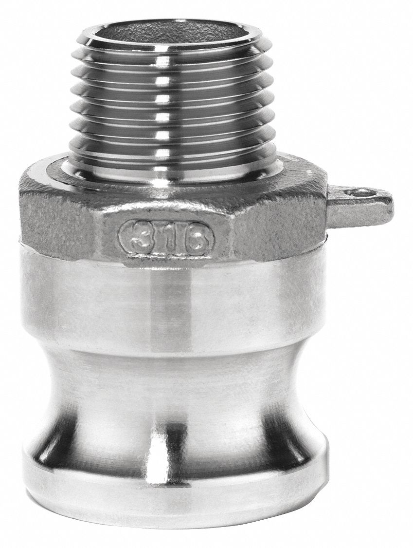 CAM AND GROOVE COUPLING, NPT, 2 IN, TYPE F, 316 STAINLESS STEEL/BUNA-N, 250 PSI