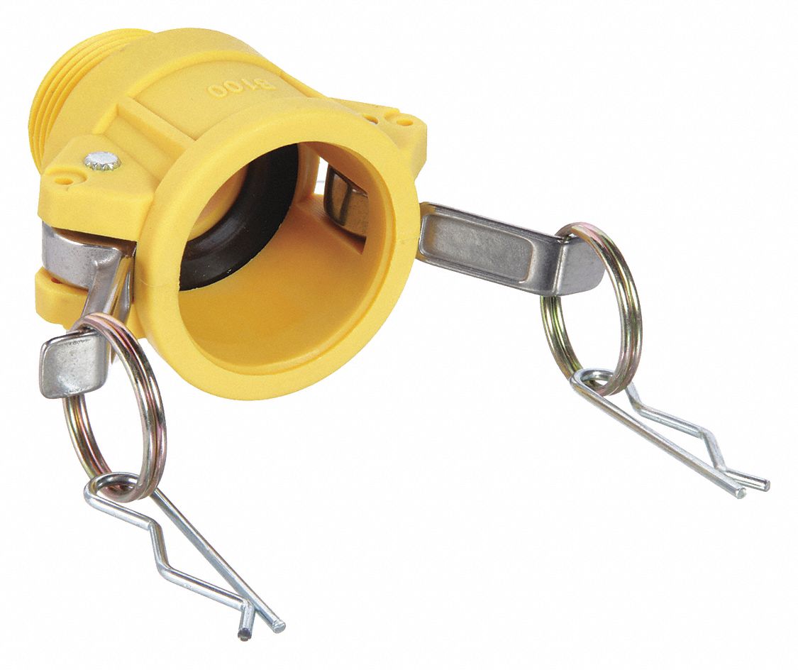 Cam and Groove Coupling: 1 1/2 in Coupling Size, 1 1/2 in Hose Fitting Size, Nitrile, MNPT