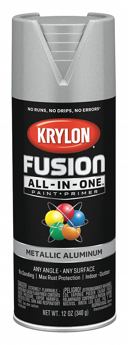 Krylon Fusion Metallic Spray Paint In Aluminum For Ceramic Glass Metal Plastic Wood 12 Oz 55eg91 K02766007 Grainger - Krylon Spray Paint For Glass Colors