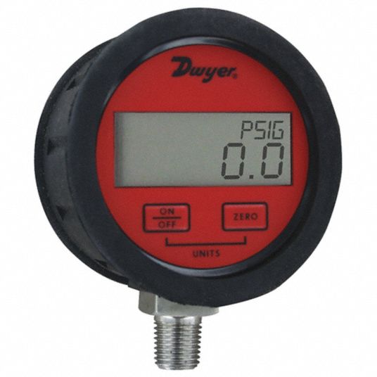 DWYER INSTRUMENTS 0 to 300 psi Digital Pressure Gauge, 3 in Dial, 1/4 ...