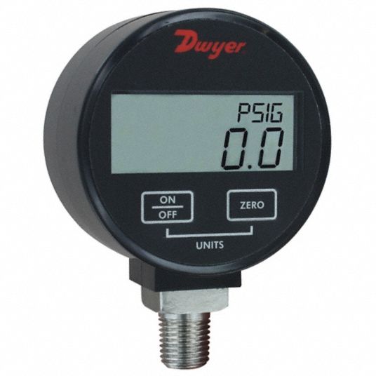 DWYER INSTRUMENTS -30 to 0 to 100 in Hg/psi Digital Compound Gauge, 3 ...