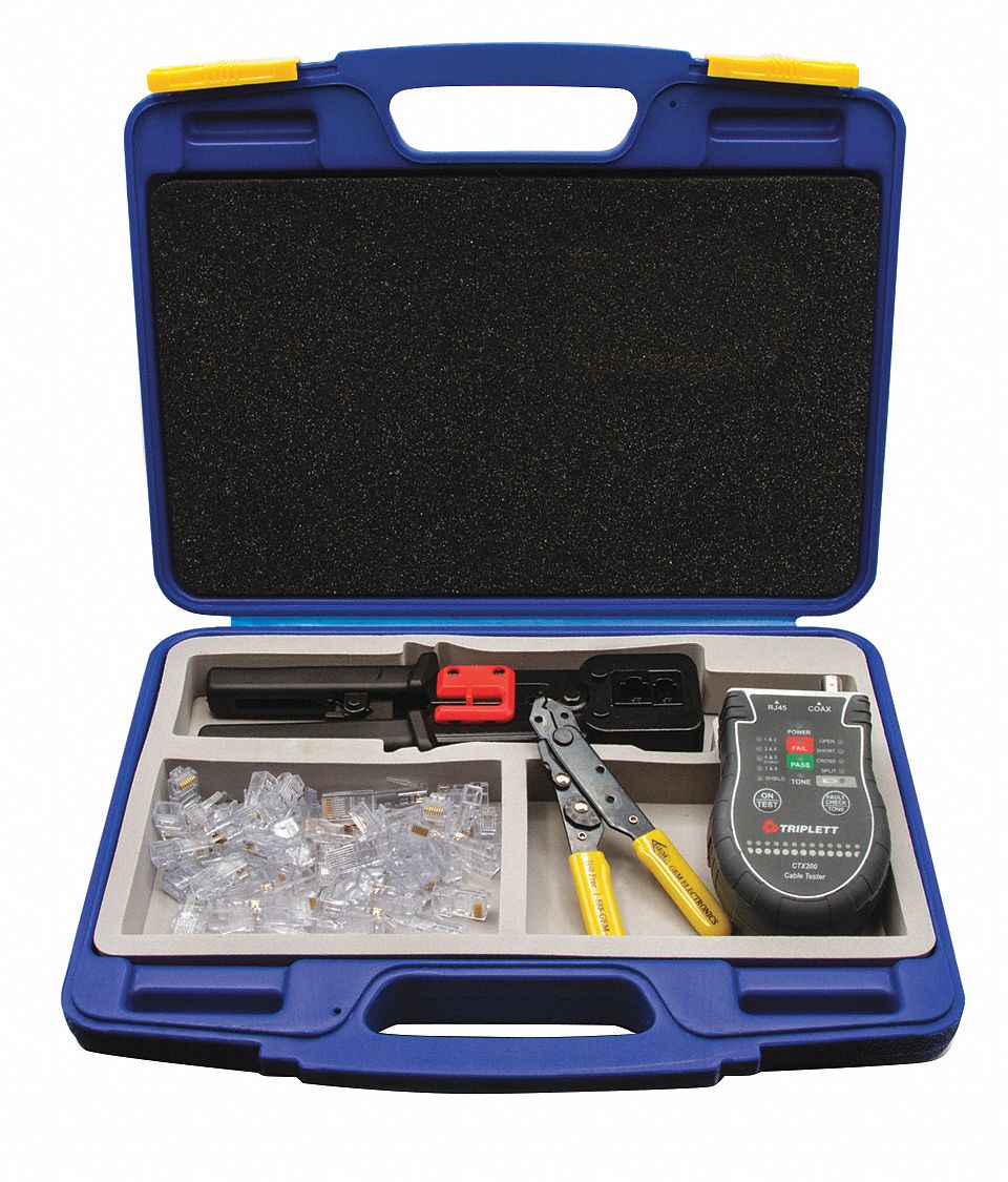 TRIPLETT Crimper and Connector Kit For Voice and Data Cable, Insulated