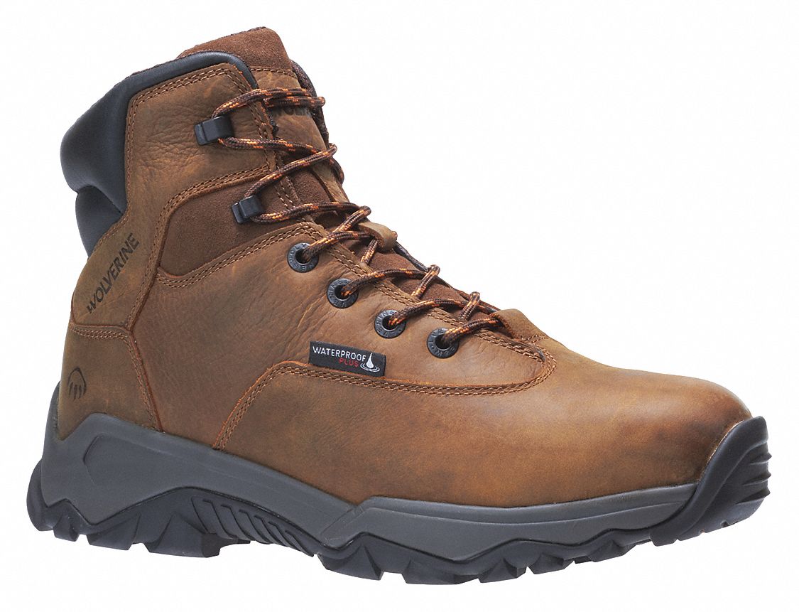 WOLVERINE 6 in Work Boot, 8, M, Men's, Brown, Composite Toe Type, 1 PR