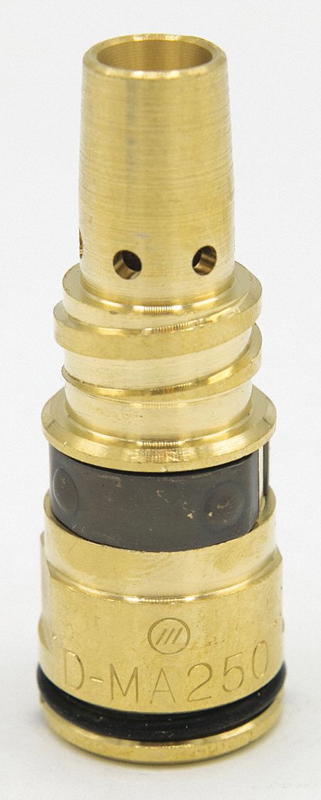 GAS DIFFUSER, FOR MILLER MDX MIG GUNS, THREADED, AMP 250 TO 600 A, SZ 0.023 TO 0.045 IN, BRASS