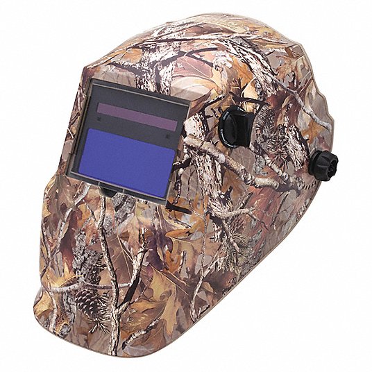 Welding Helmet: Auto-Darkening, 2 Arc Sensors, Camouflage, Camouflage, W9 to W13