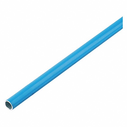 Tubing: Aluminum, 1/2 in Outside Dia., 9 ft Lg, Blue, 232 psi Working Pressure