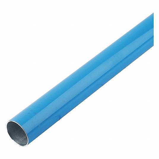 Tubing: Aluminum, 1 1/2 in Outside Dia., 9 ft Lg, Blue, 232 psi Working Pressure