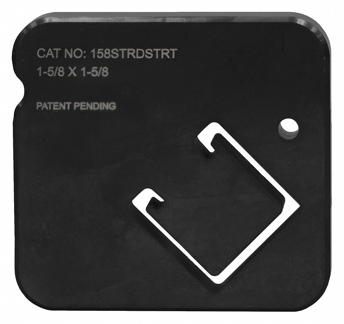 Single Strut Dies: (2) Single Strut Dies, For 1 5/8 in Strut Wd, For 1 5/8 in Strut Ht