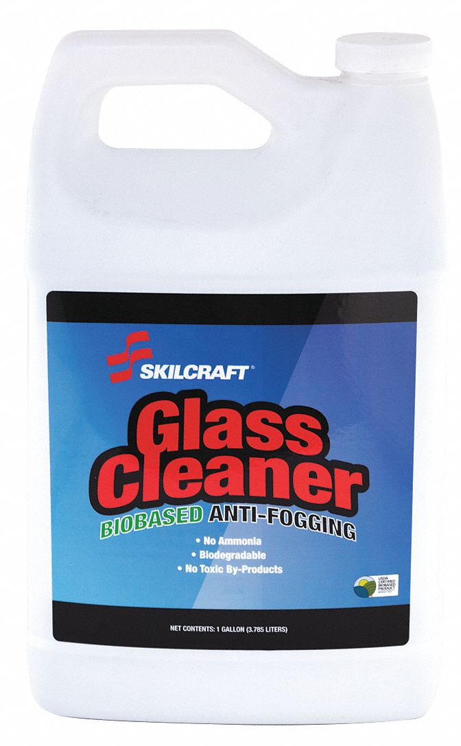 SKILCRAFT Glass Cleaner, 1 gal Cleaner Container Size, Hard Nonporous