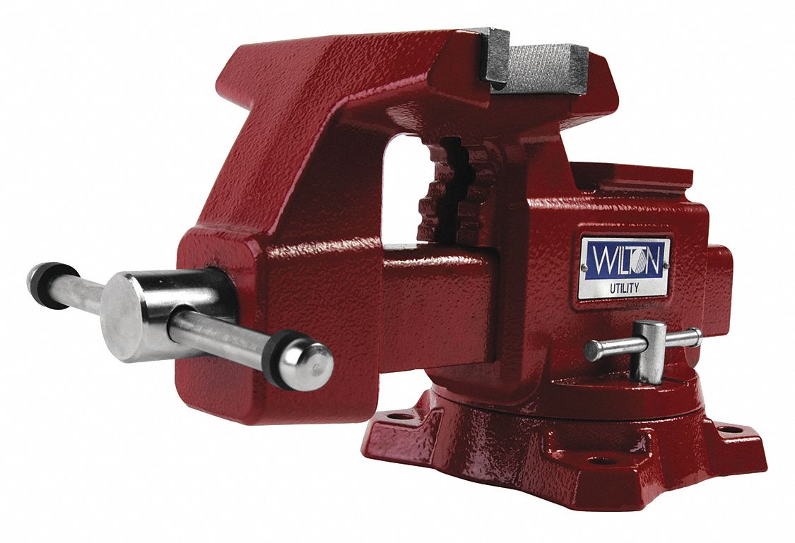 Combination Vise: Std Duty, Covered, 5 1/2 in Jaw Face Wd, 5 in Max Jaw Opening, Serrated