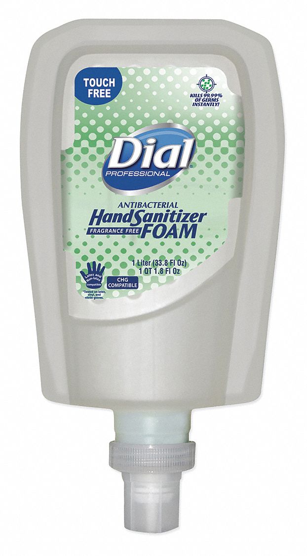 DIAL Hand Sanitizer, 1,000 mL, Squeeze Bottle, Foam, Dial Professional