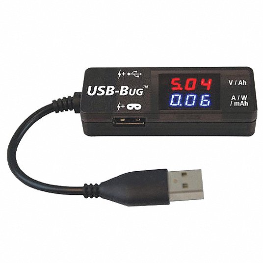 TRIPLETT, USB 2.0 or 3.0, 3 A Capacity, USB Tester and Data Masker - 55EP46