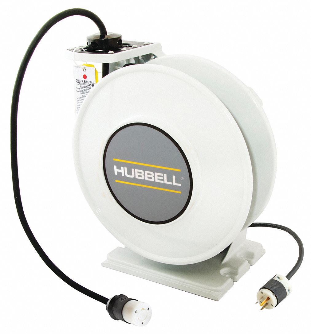 HUBBELL WIRING DEVICEKELLEMS Extension Cord Reel, Spring Retraction
