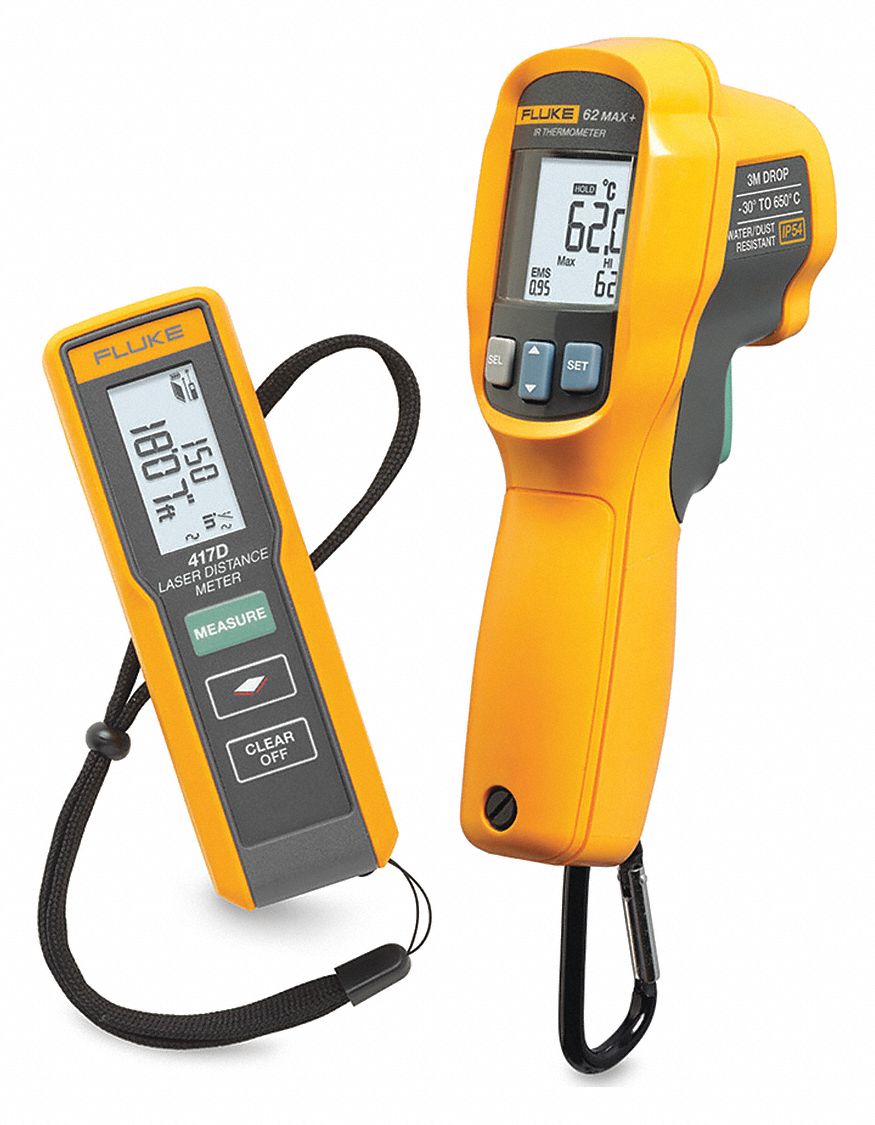 FLUKE Laser Distance Meter Kit, Indoor, Outdoor, Maximum Measuring