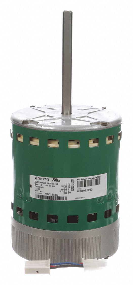 GENTEQ ECM Direct Drive Blower Motor: Speed, Open Air-Over, Face Mount,  3/4 HP, 120/240V AC