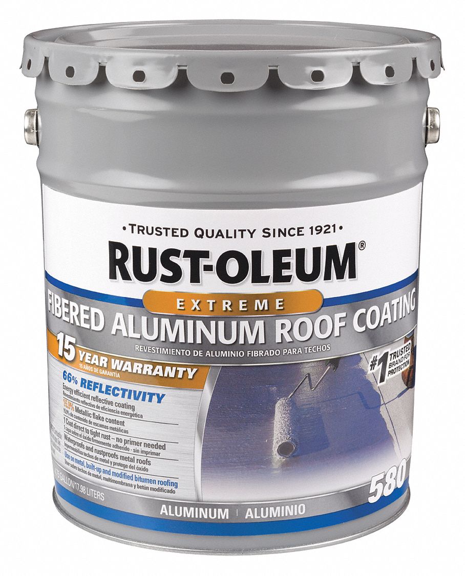 RUST-OLEUM, Aluminum Roof Coatings, Asphaltic Fibered Aluminum ...
