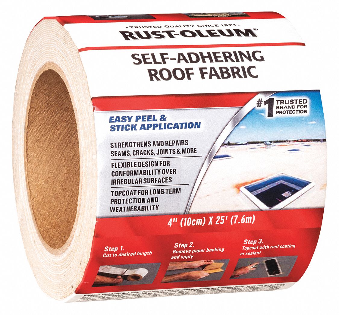 RUST-OLEUM Roof Repair Tape, 4 in x 25 ft, Coverage (Square-Ft.) 4 in x ...