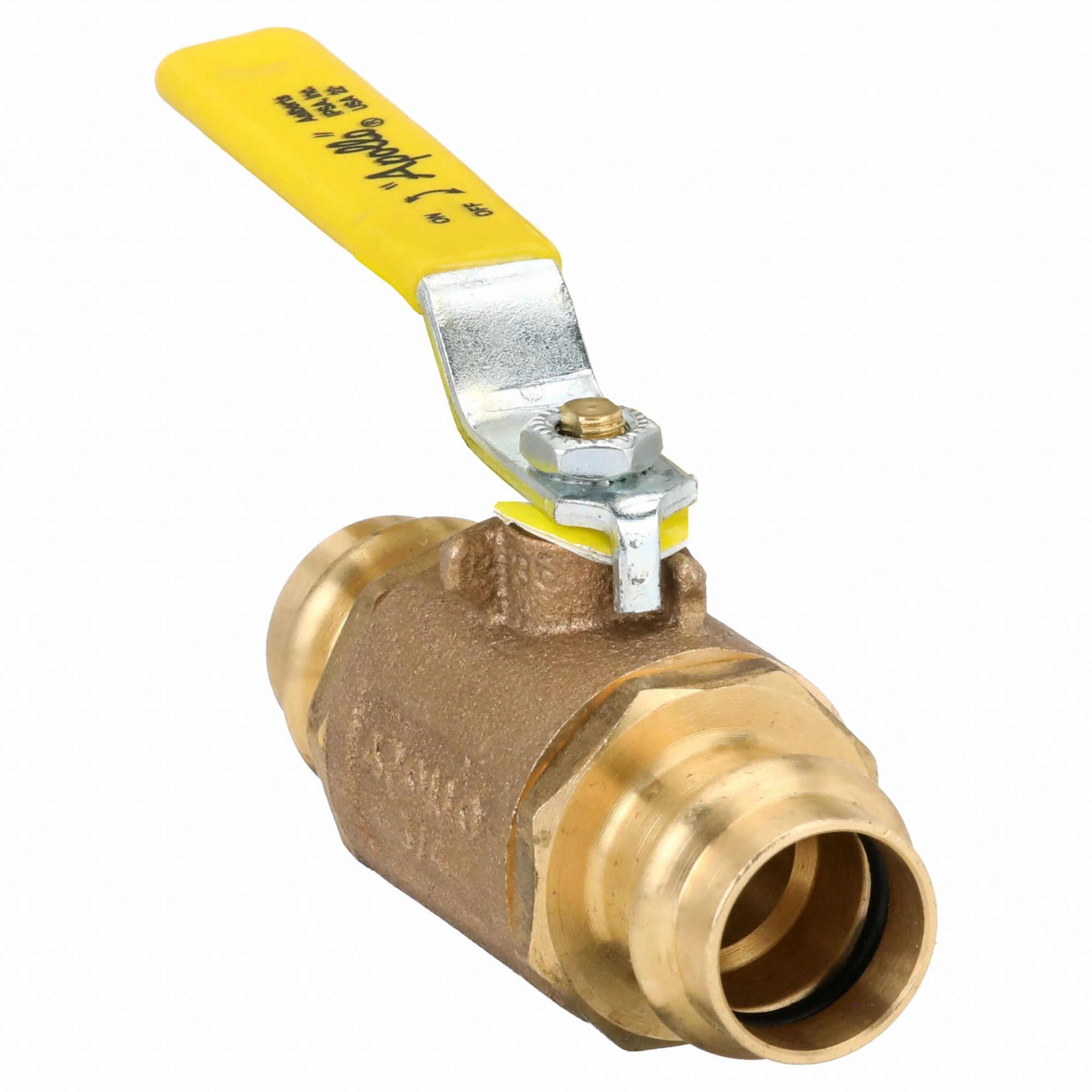 Manual Two-Way Ball Valve: 3/4 in, Brass, Straight, Press x Press, Full Port Ball Port, Lever
