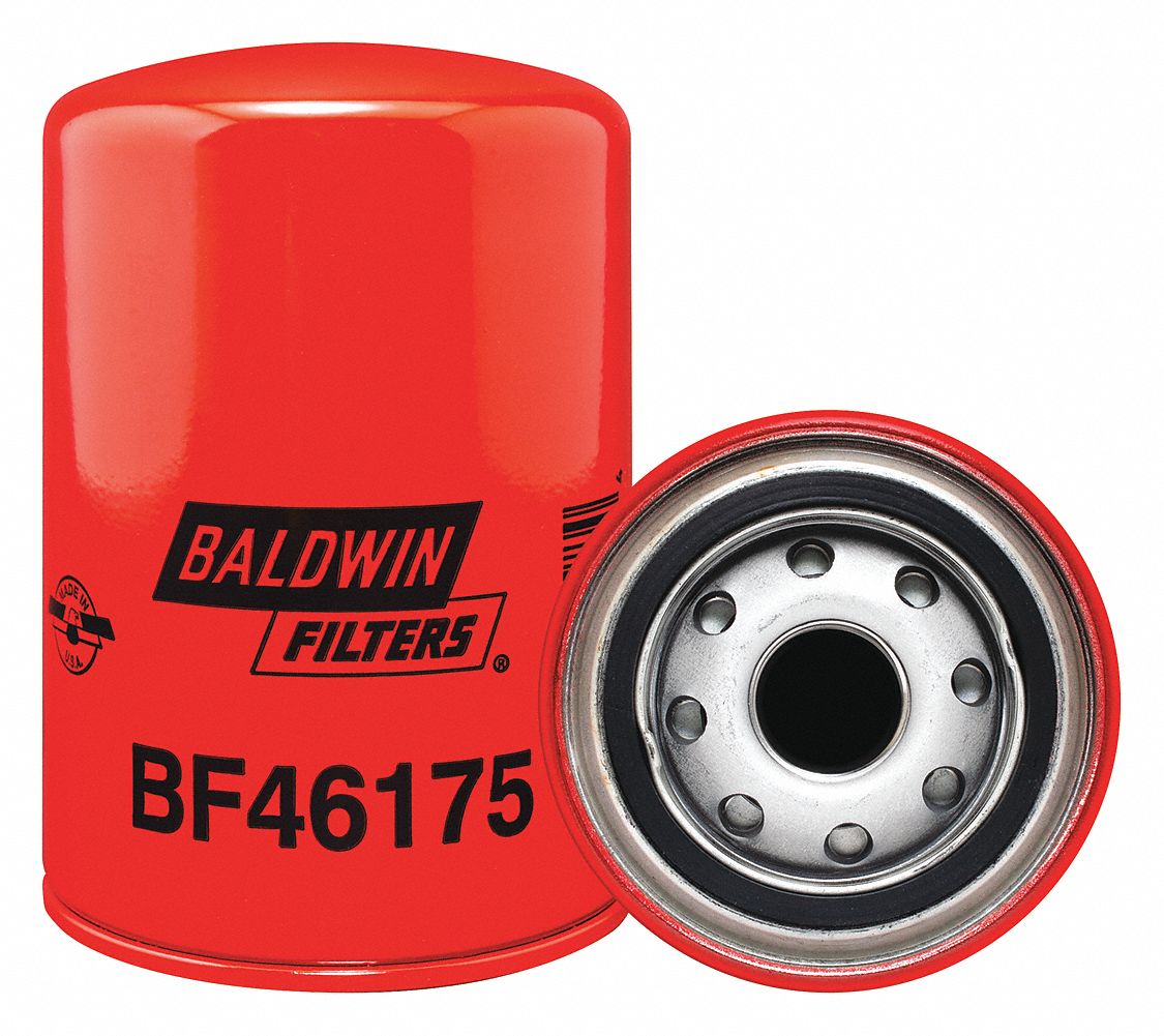 Fuel Filter: Spin-On, 3 3/4 in Outside Dia, 1"-14 Thread Size, Paper, Takeuchi