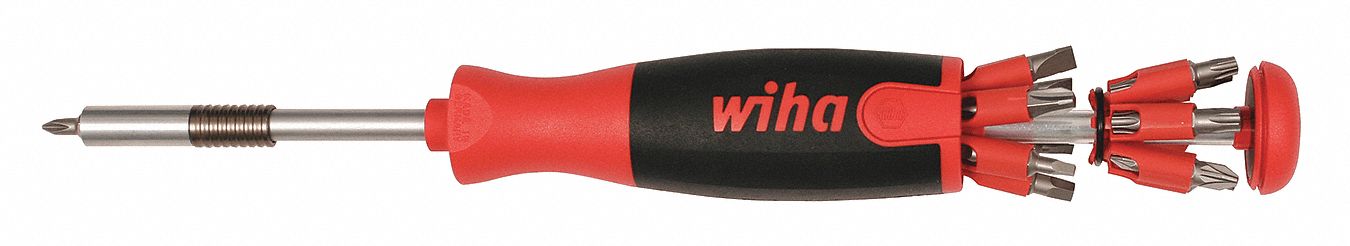 MULTI-BIT SCREWDRIVER, PHILLIPS/POZIDRIV/SLOTTED/SQUARE/TORX TIP, 24 TIPS, 9 IN OVERALL L