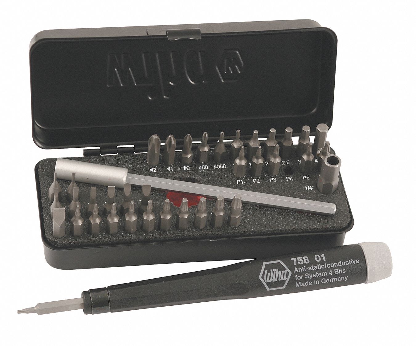 MULTI-BIT SCREWDRIVER, HEX/PENTALOBE/PHILLIPS/SLOTTED/TORX TIP, 37 TIPS, 8 IN OVERALL L, 75980
