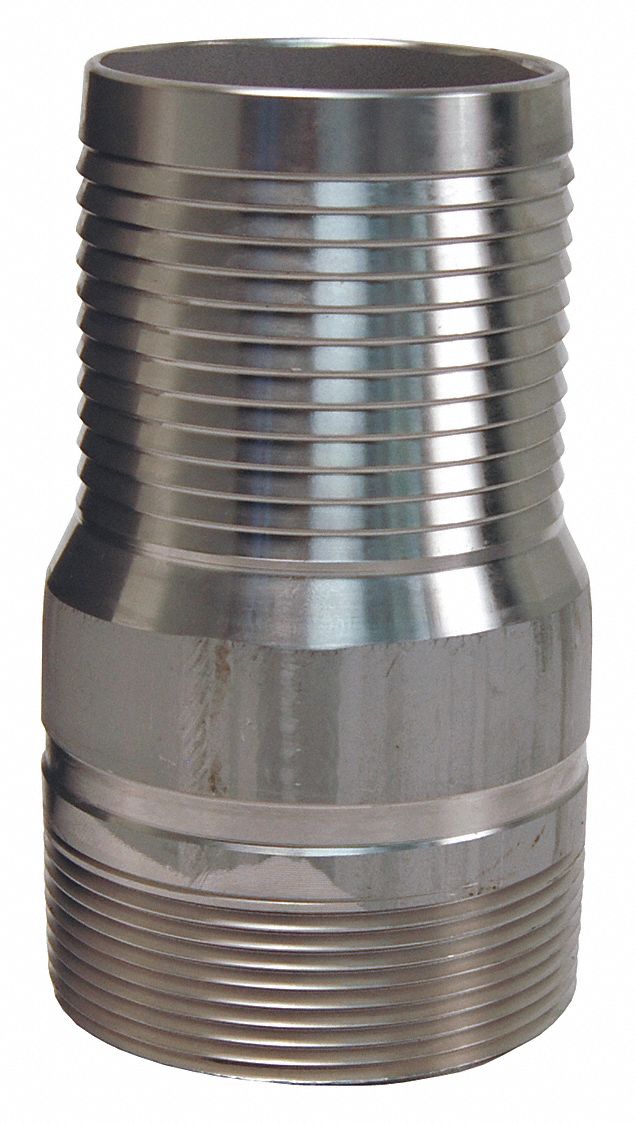 Barbed Hose Fitting: For 8 in Hose I.D., 316 Stainless Steel x 316 Stainless Steel, Hose Barb x NPT