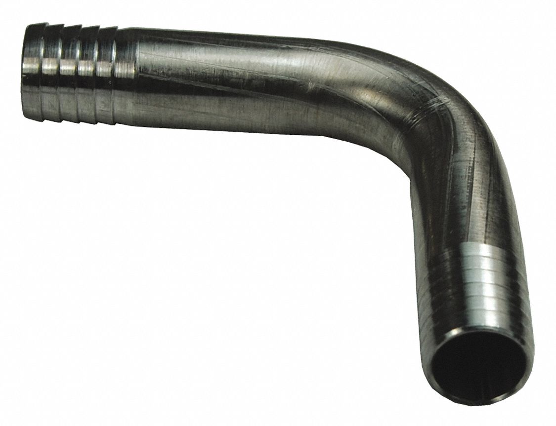Barbed Hose Fitting: For 1/2 in Hose I.D., Hose Barb x Hose Barb, Male x Male