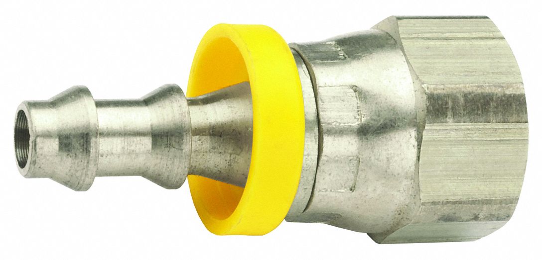 PUSH-ON HOSE FITTING,3/8 IN BARB SZ,UNF