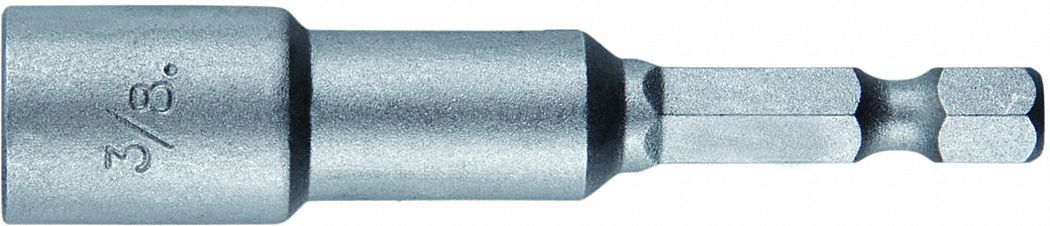 Nutsetter: Nutsetter, Imperial, 3/8 in Fastening Size, Hex, 1/4 in Shank Size, Steel