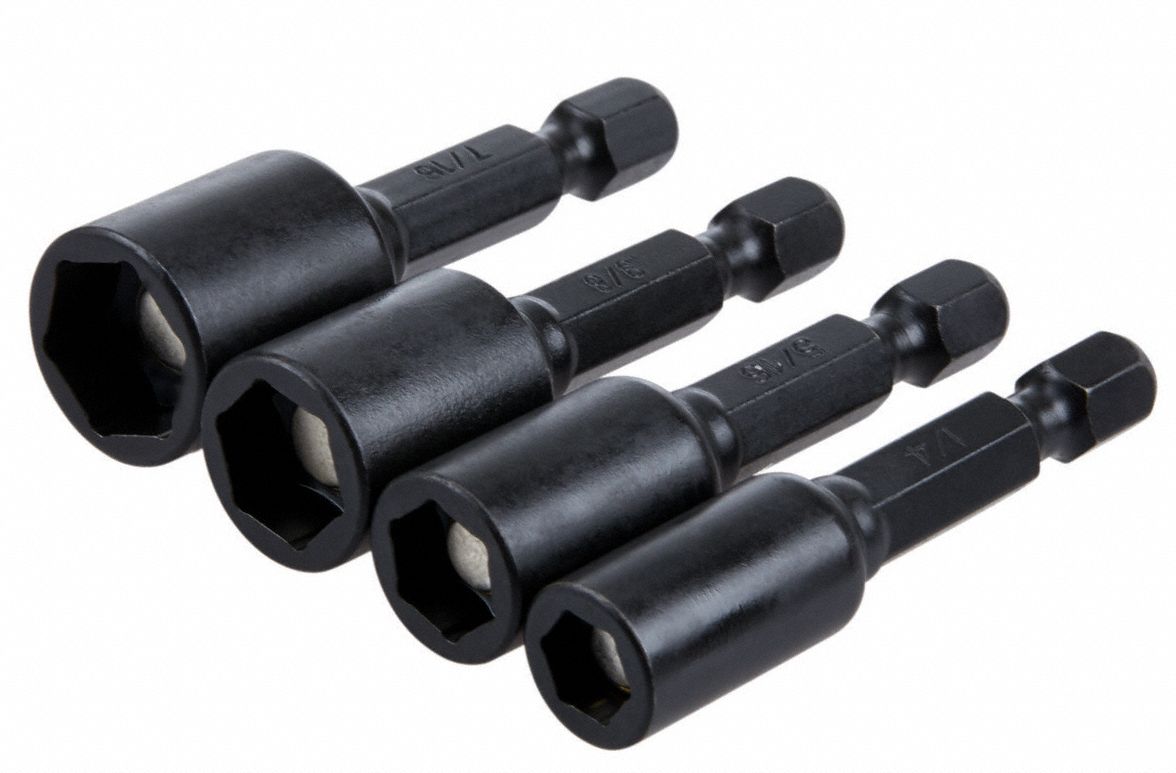 IRWIN 1/4 in Hex, Nutsetter Set, 1 7/8 in Overall Length 55EW49