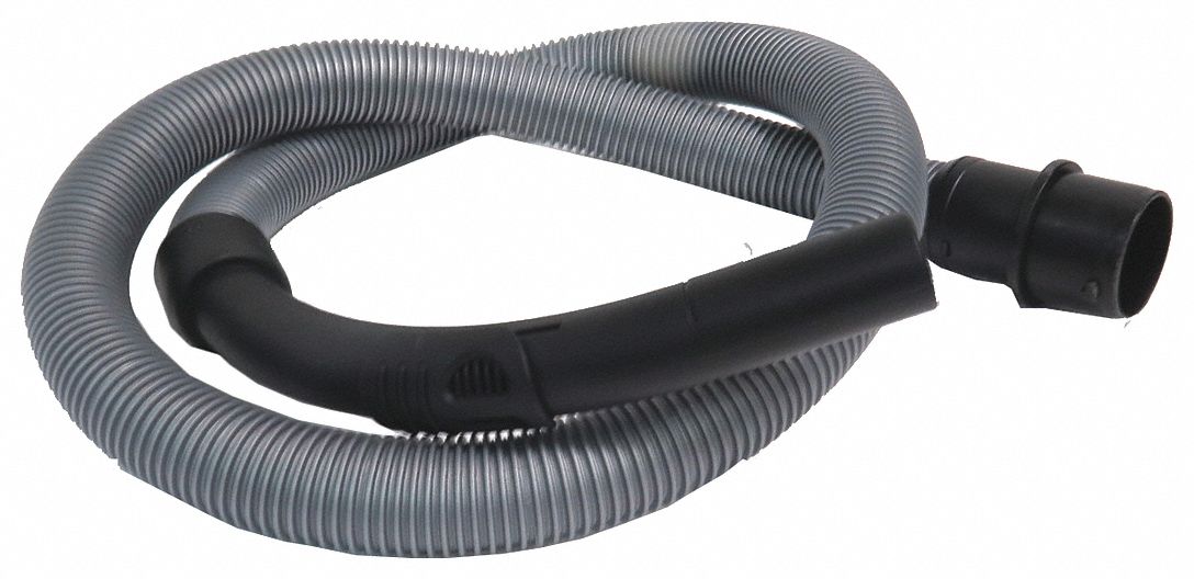 Vacuum Hose: 5 3/8 in Hose Dia, 1 1/2 ft Hose Lg, Plastic, Black/Gray