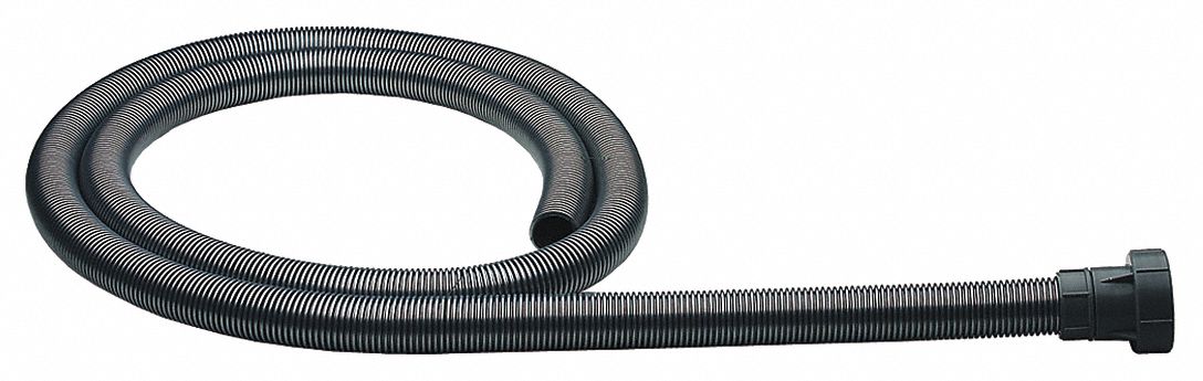 Vacuum Hose: 1 1/4 in Hose Dia, 8 ft Hose Lg, Plastic, Black/Gray