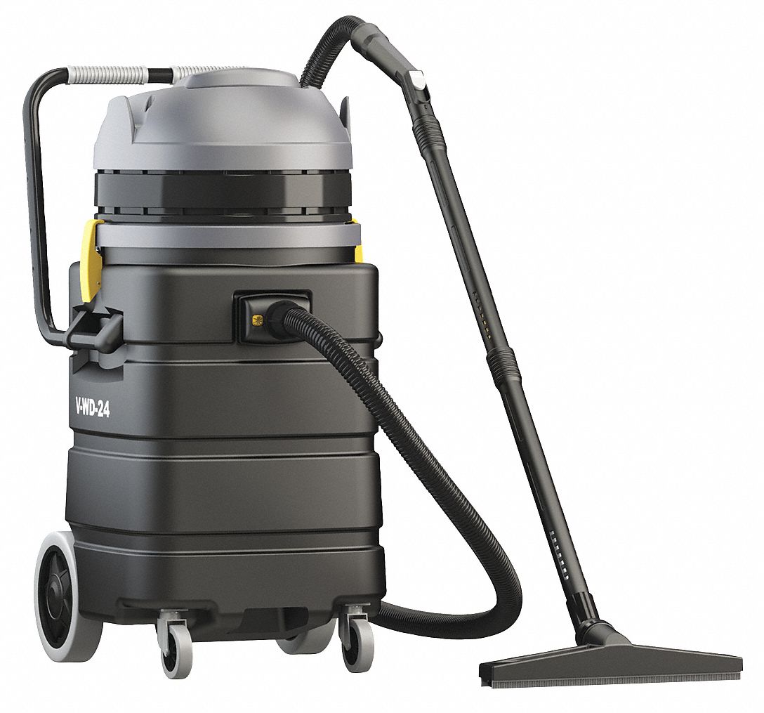 Shop Vacuum: 24 gal Tank Size, Plastic, 1 in Vacuum Hose Dia, 16 ft Hose Lg, Wet/Dry, Std