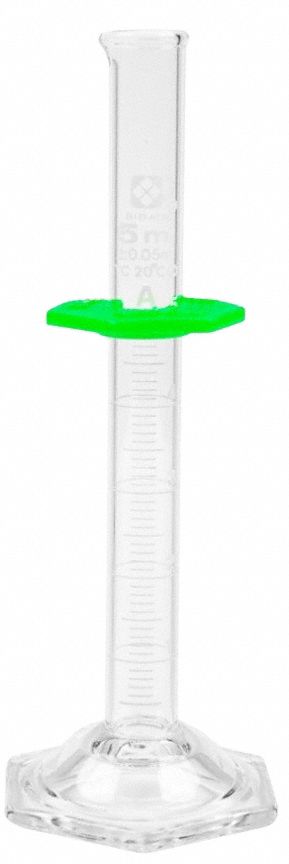 Graduated Cylinder: 5 mL, A, To Contain (TC), 0.1 mL Graduation Increments - mL